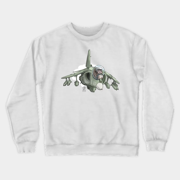 Harrier plane Crewneck Sweatshirt by oscarsanchez